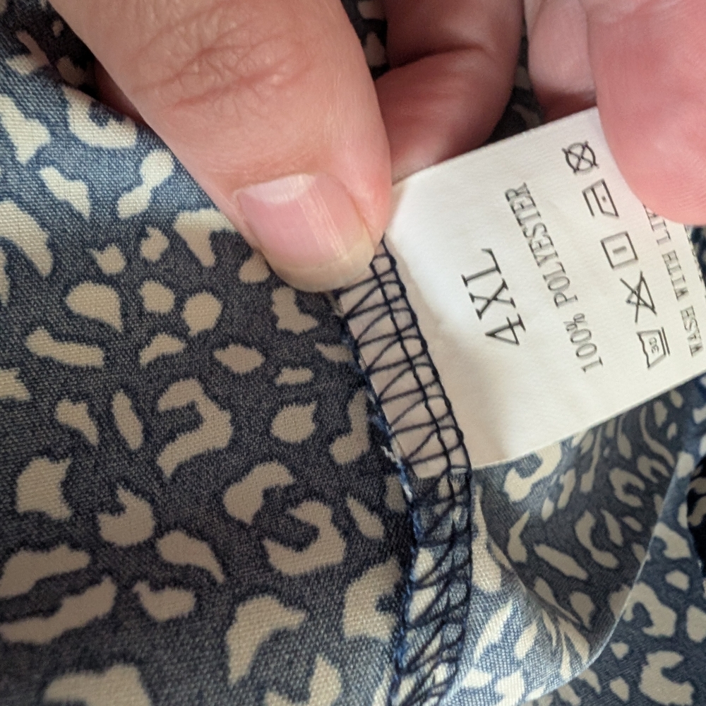 SHEIN Navy and White Patterned Blouse - Picture 2 of 3